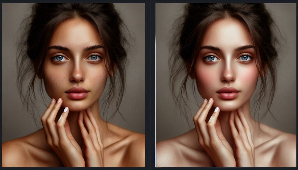 AI Retouching Example.